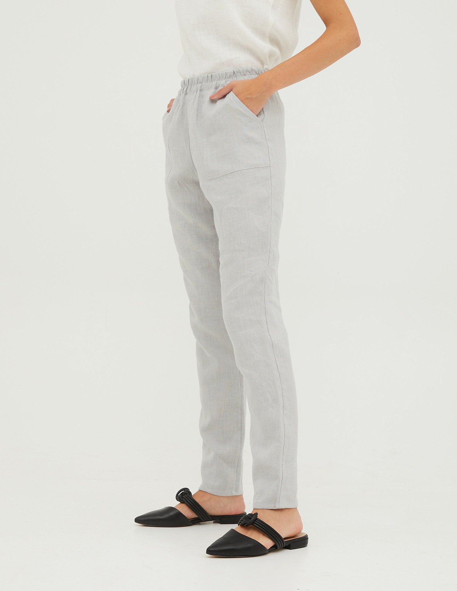 MARGO Linen pants | Light grey