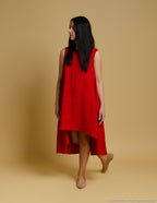 FLORA Linen dress | Bright red