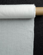 Ivory white colour medium weight linen fabric supply