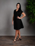 KIMBERLY Linen dress | Black
