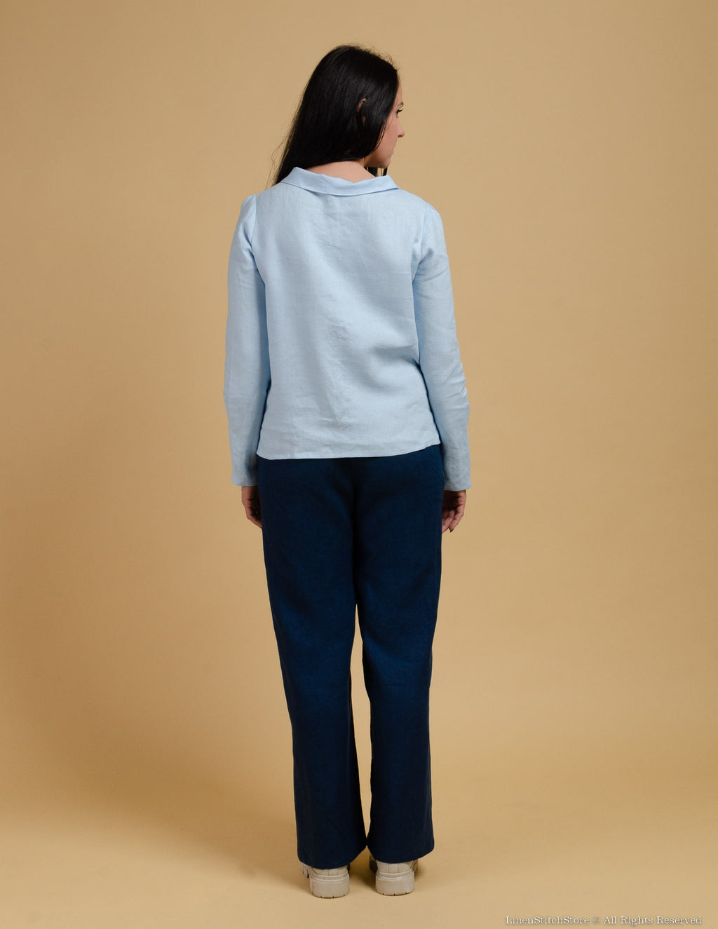 LOUISE Linen blouse | Light blue