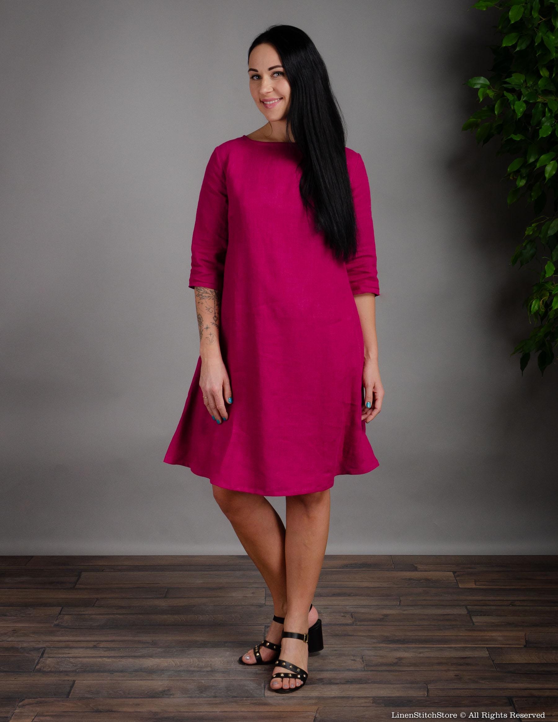 BARBARA Linen dress | Rose