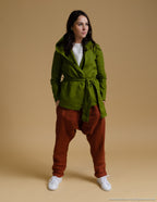 ALEXANDRA Linen hoodie | Olive