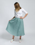 AMANDA lLinen skirt | Electric blue