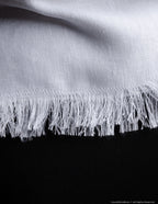 Fringled extra large WHITE color linen shawl for women, linen unisex scarf, unisex Christmas gift, brown linen wrap, tasseled linen shawl