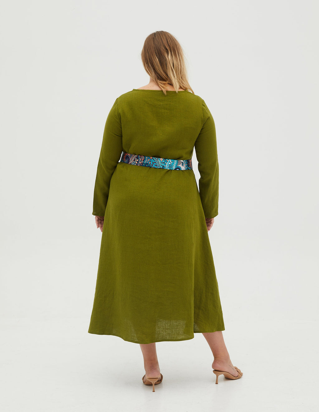 SARAH linen dress | Olive