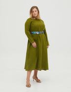 SARAH linen dress | Olive