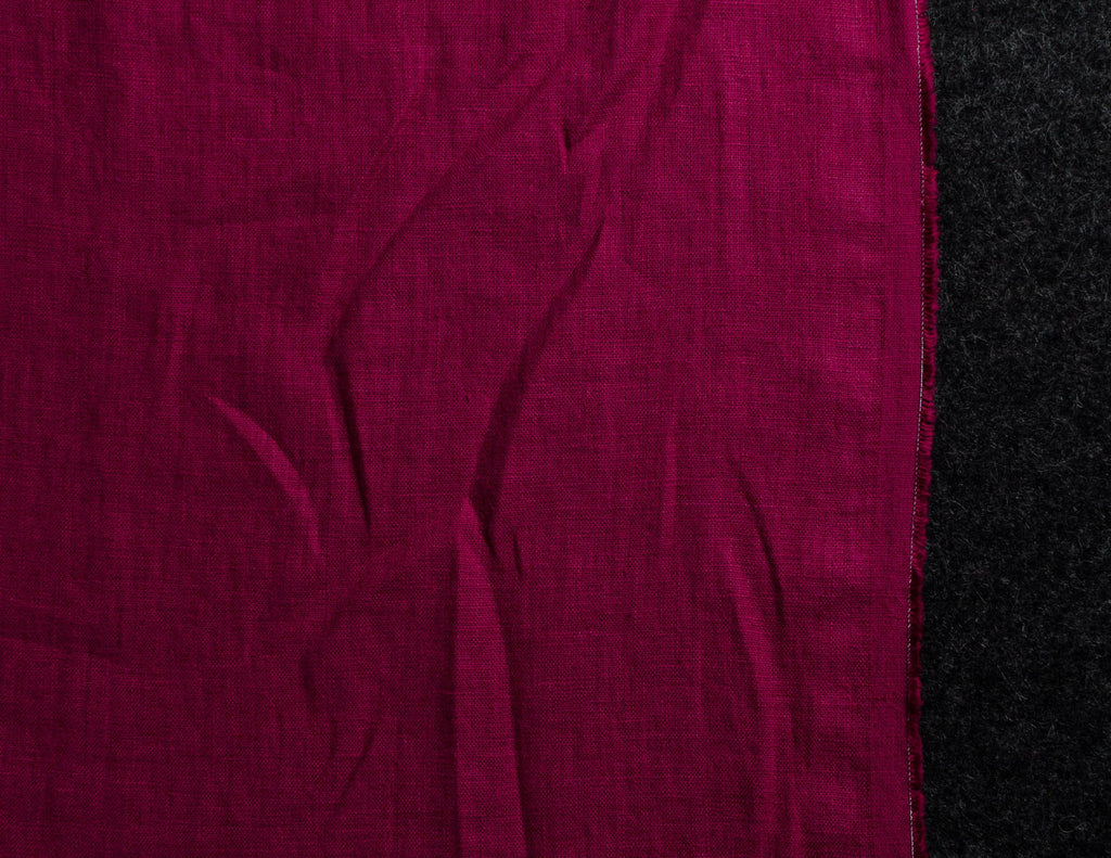 Rose color medium weight linen fabric supply
