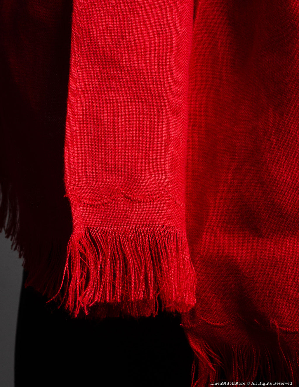 Linen scarf | Bright red