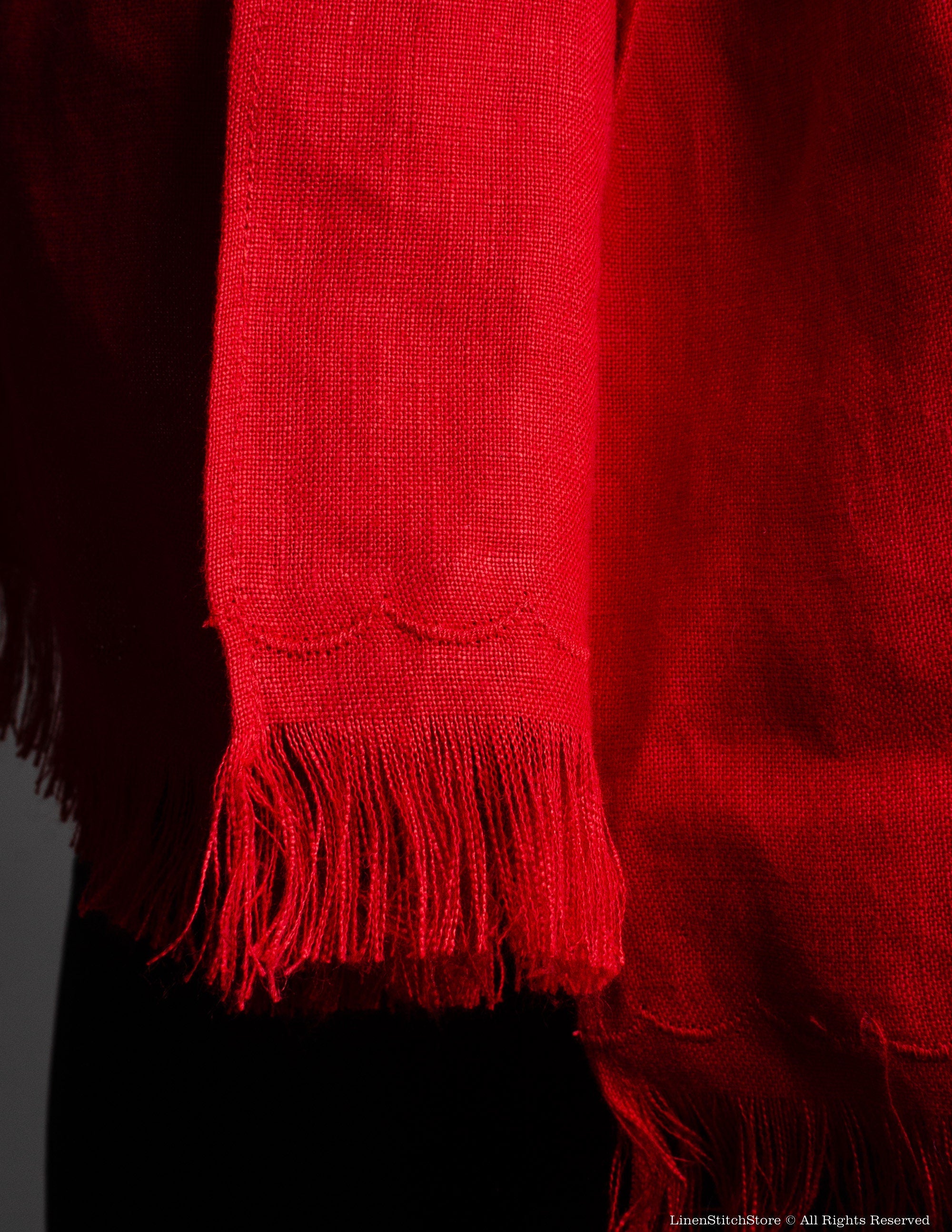 Linen scarf | Bright red