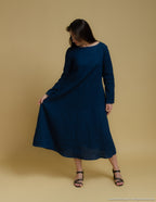 SARAH  Linen dress | Navy blue