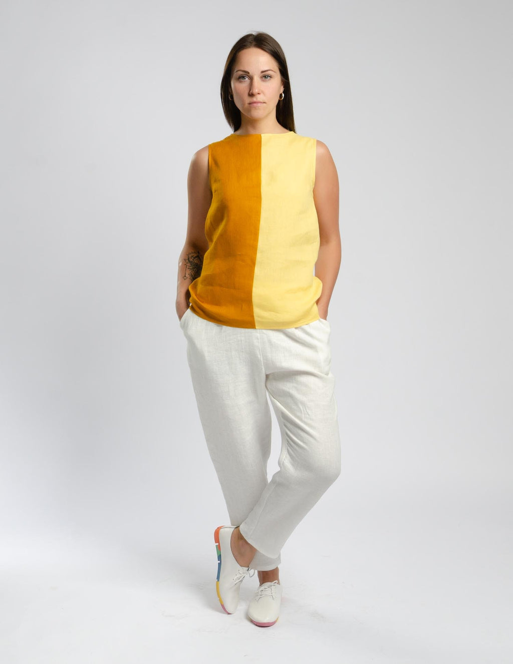 ERICA Linen top | Mustard/yellow