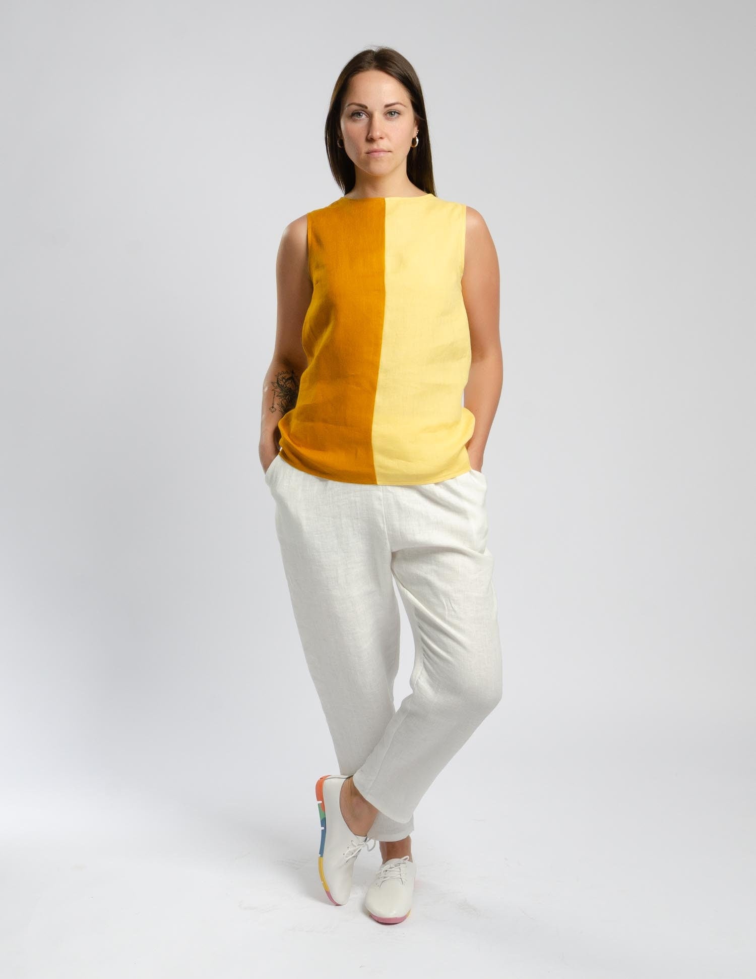 ERICA Linen top | Mustard/yellow