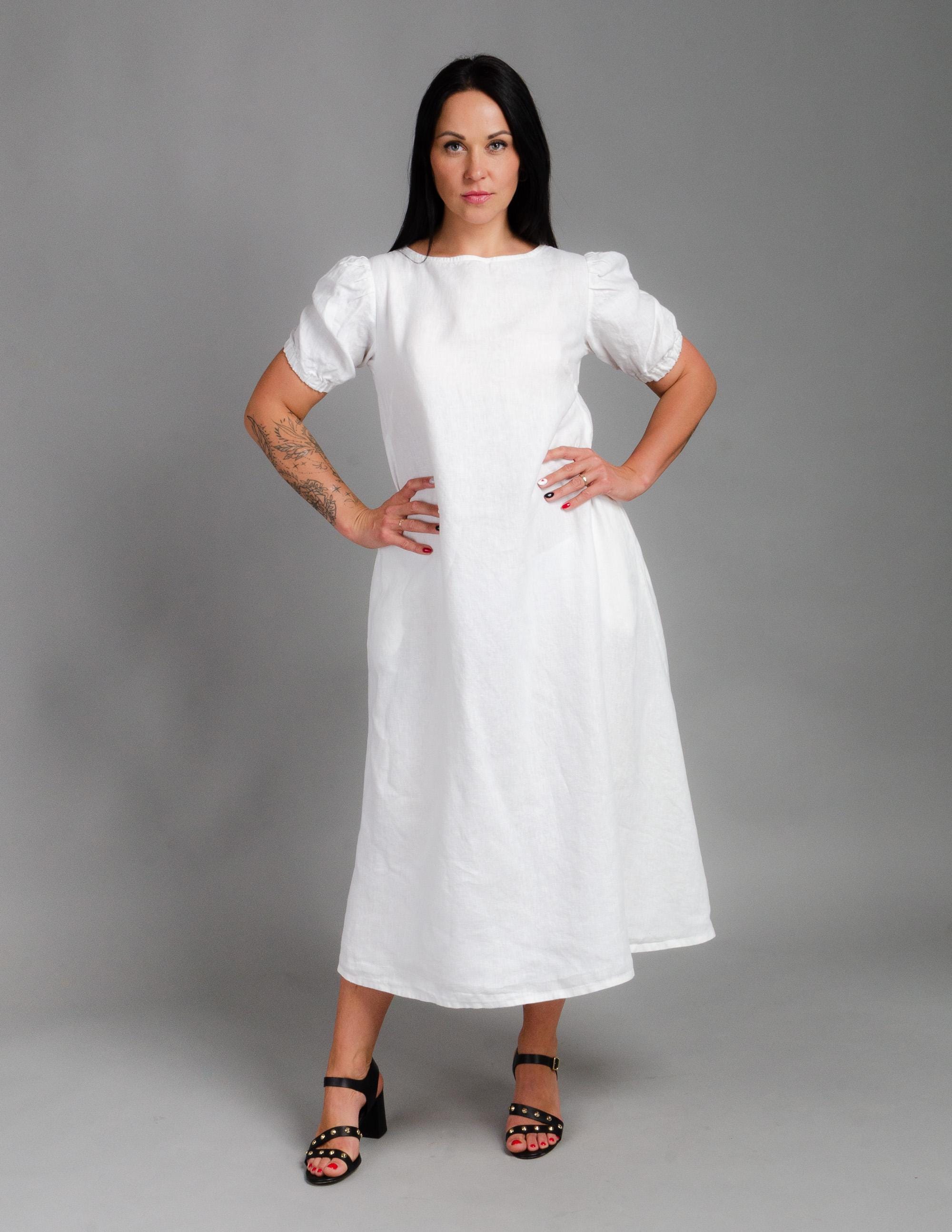 LOVE long linen dress | White