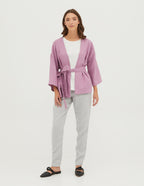 CAROLINA Wrap linen blazer with | Light purple