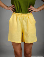 TAMARA Yellow Linen Shorts