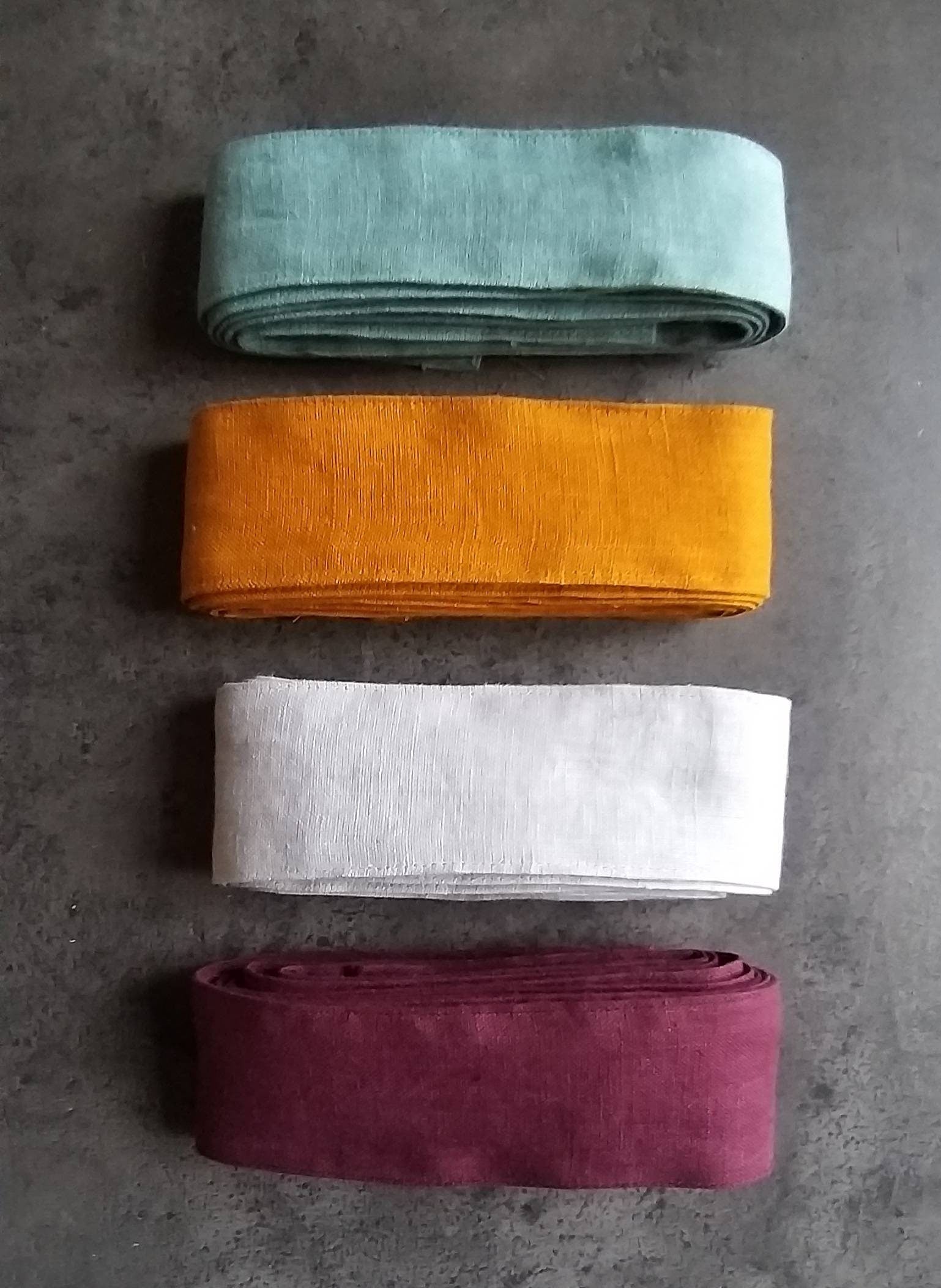 Long linen ribbon belt