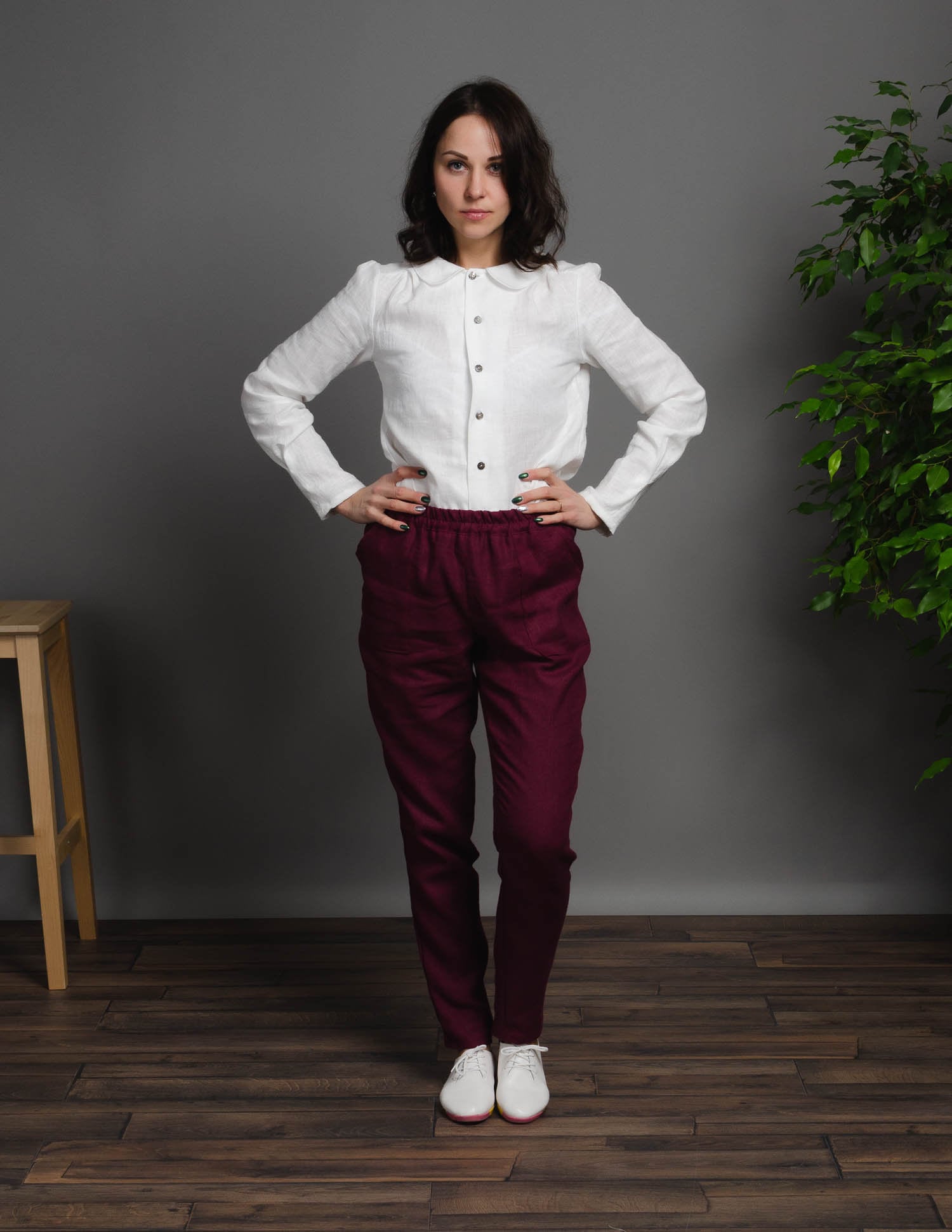 MARGO linen pants | Marsala