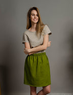 LILIA Linen skirt | Olive green