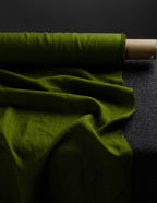 Olive colour medium weight linen fabric