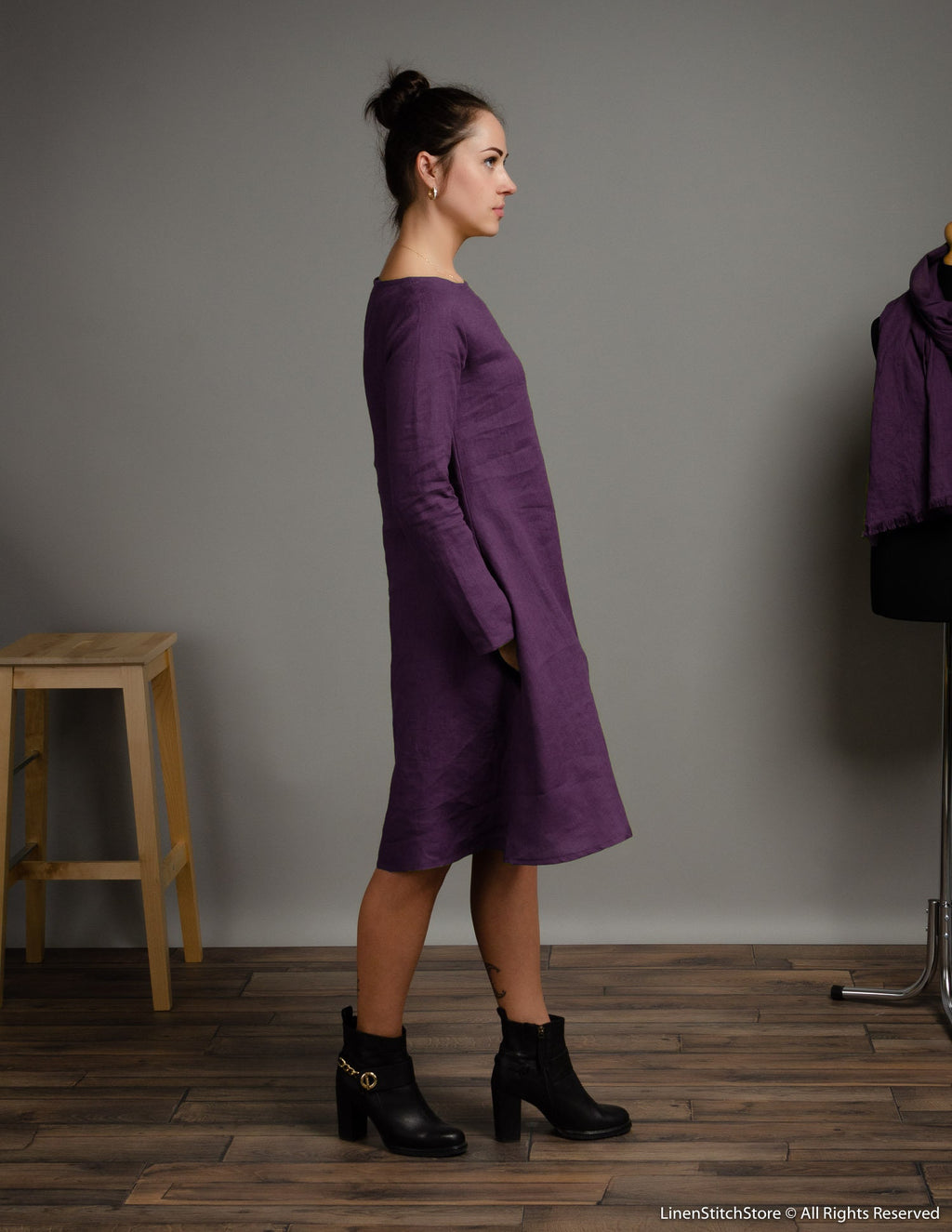 VERONICA Linen dress | Lavender