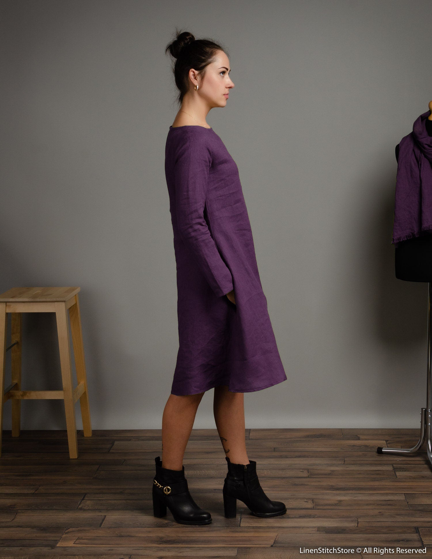 VERONICA Linen dress | Lavender
