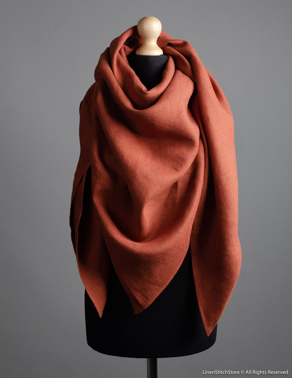 Linen shawl | Hazelnut brown