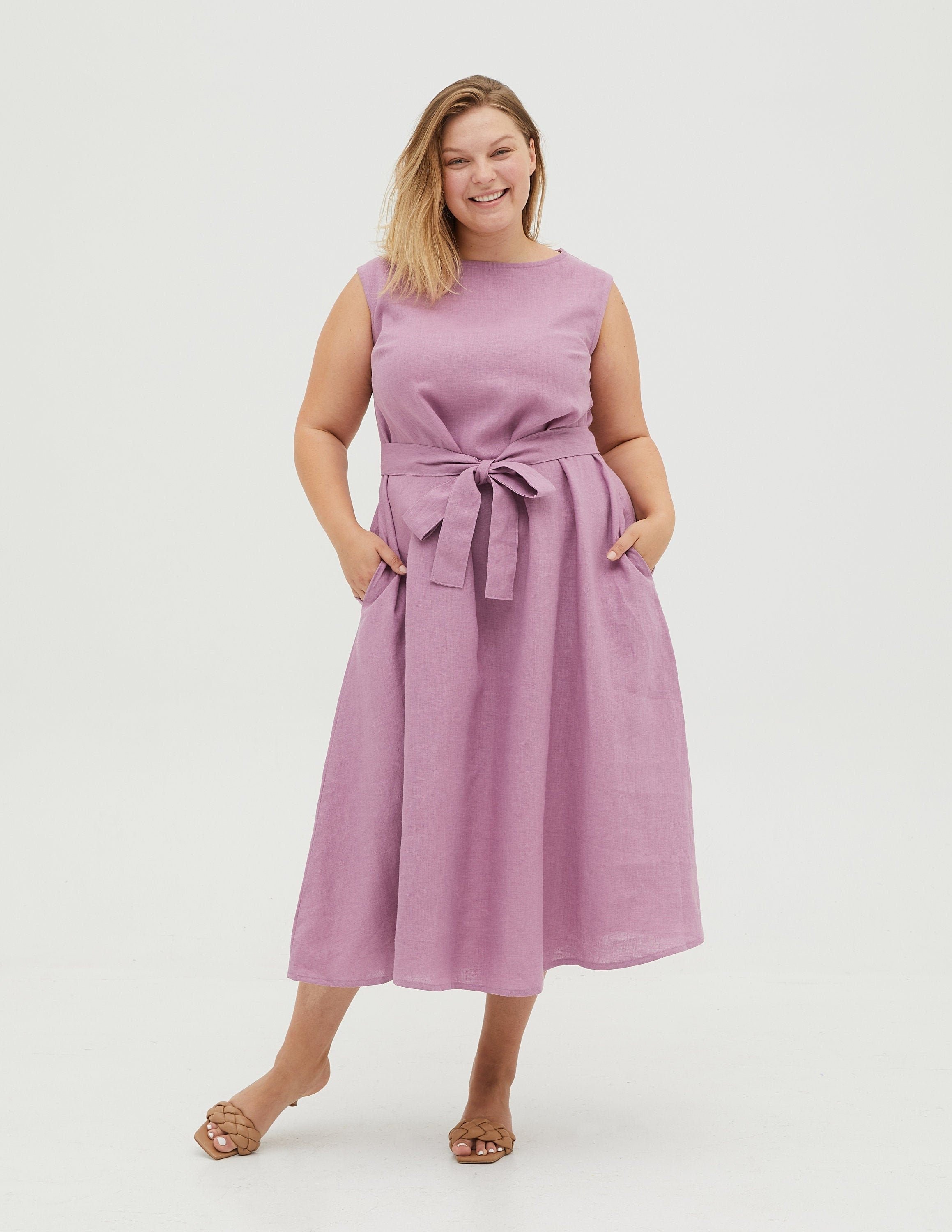 REBECA Linen dress | Light purple