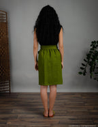 MILANA  Wrap linen skirt | Olive