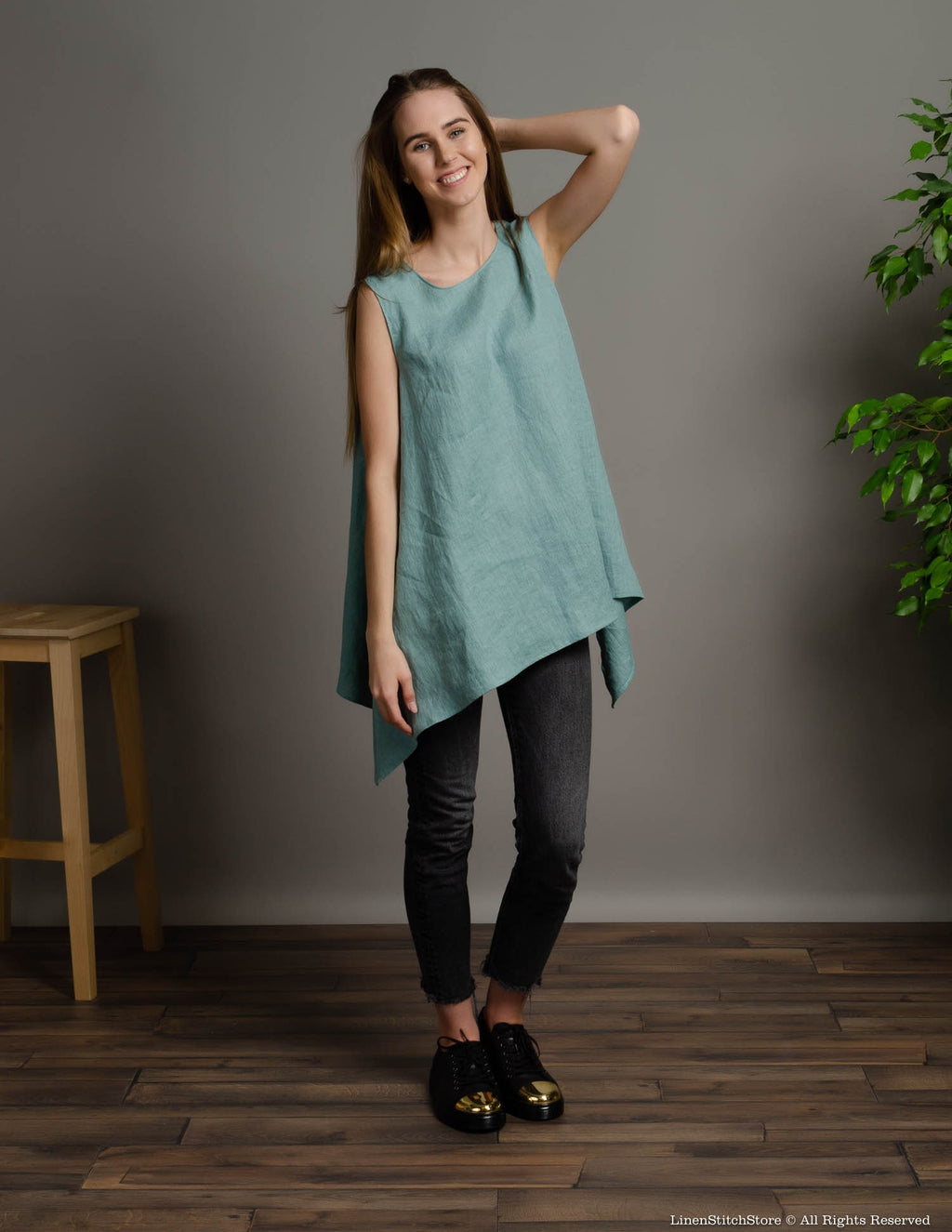 LAURA Linen tunic | Electric blue