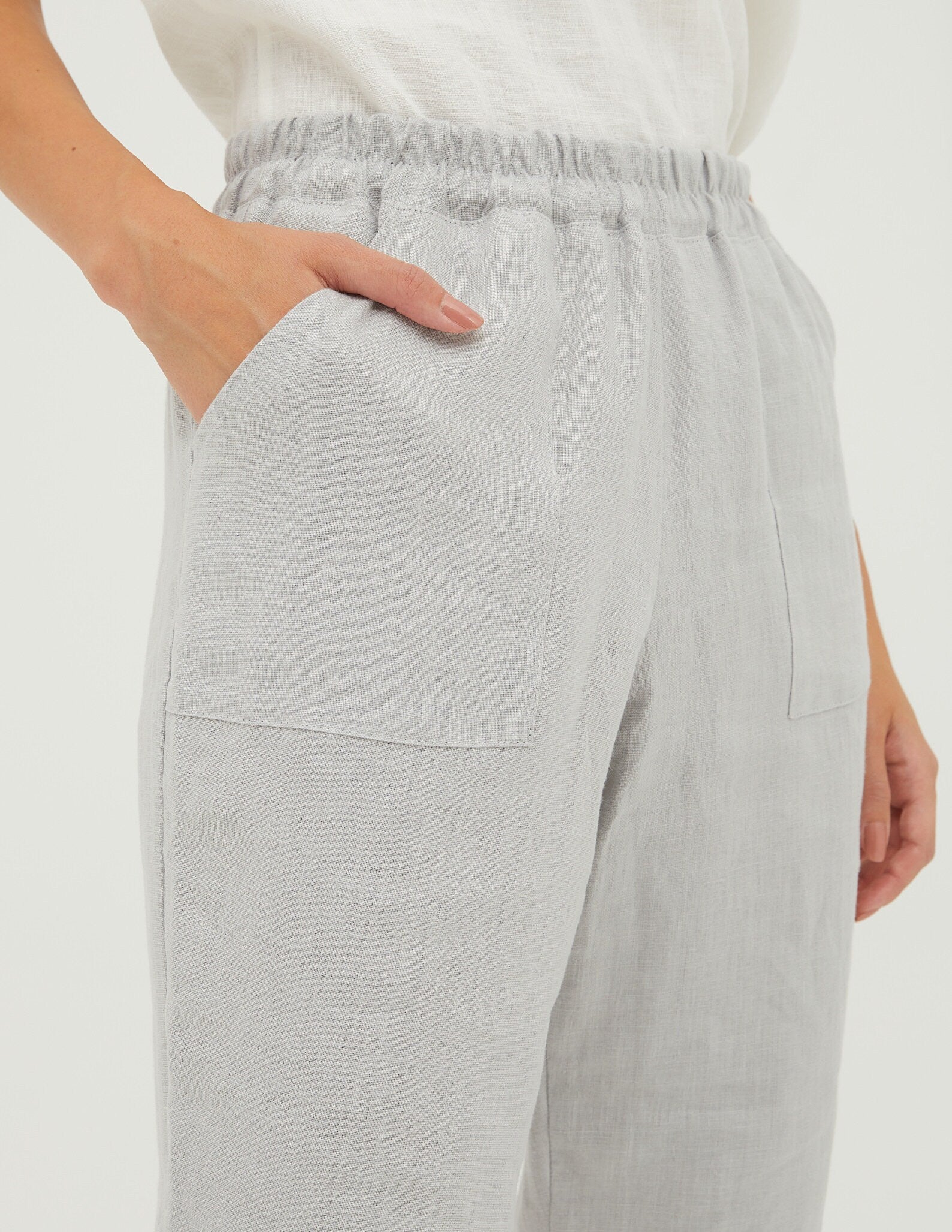 MARGO Linen pants | Light grey