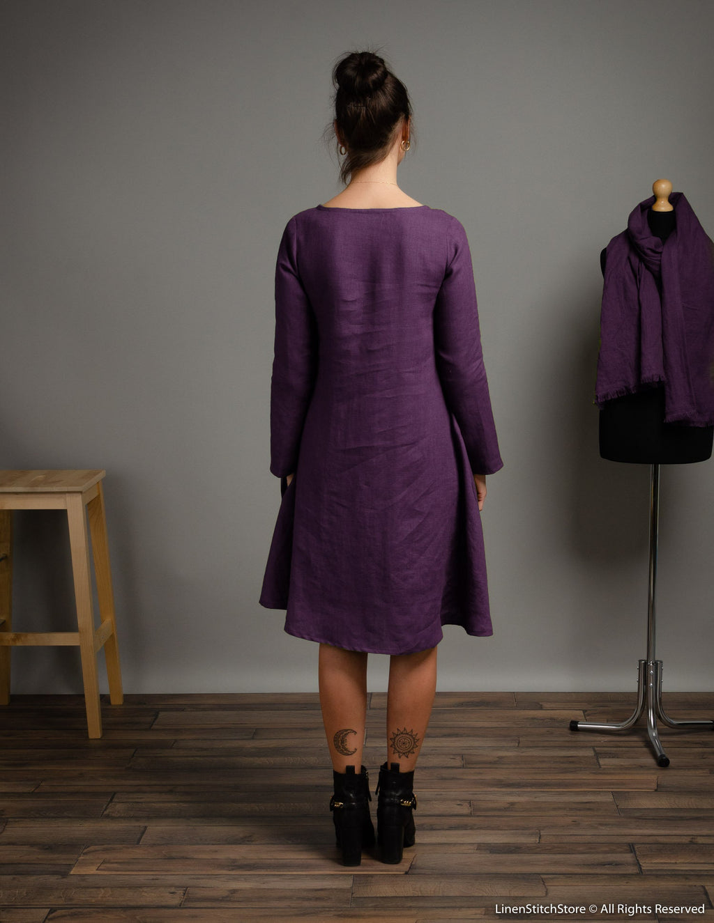 VERONICA Linen dress | Lavender