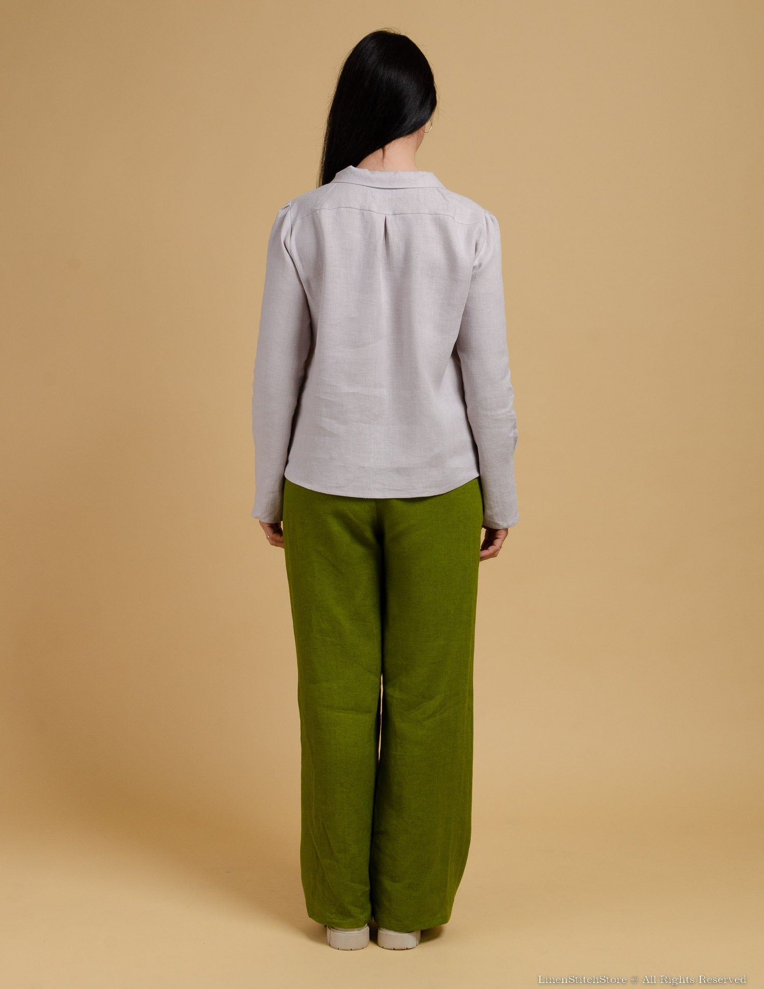 LETICIA Linen blouse | Light grey