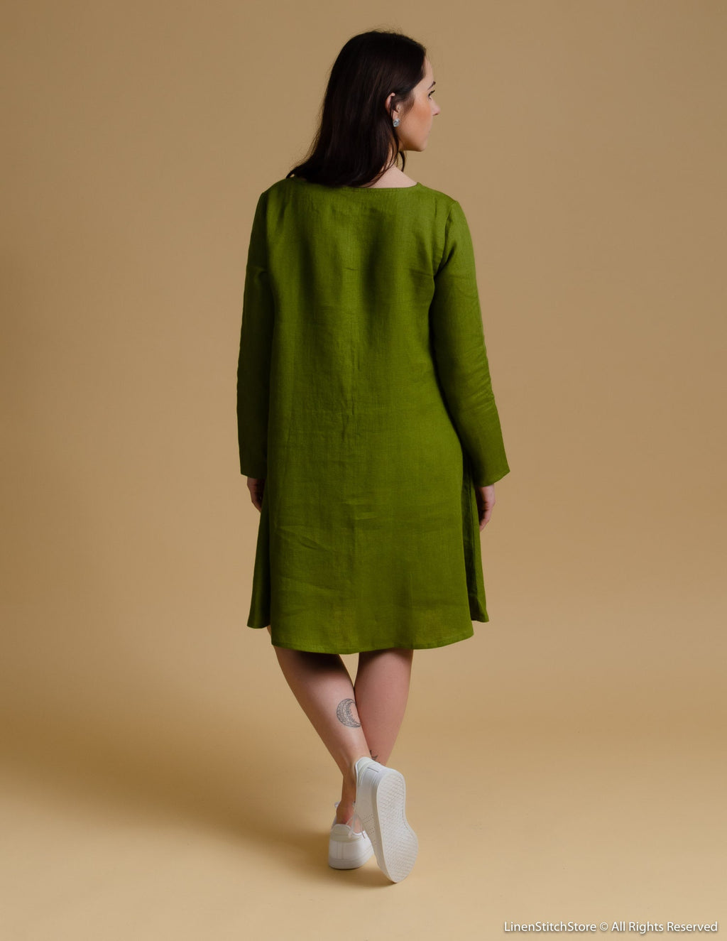 DOMINIKA Linen dress | Olive