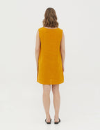 MARISA long linen sleeveless top with rise splits, sleeveless linen top, hight splits