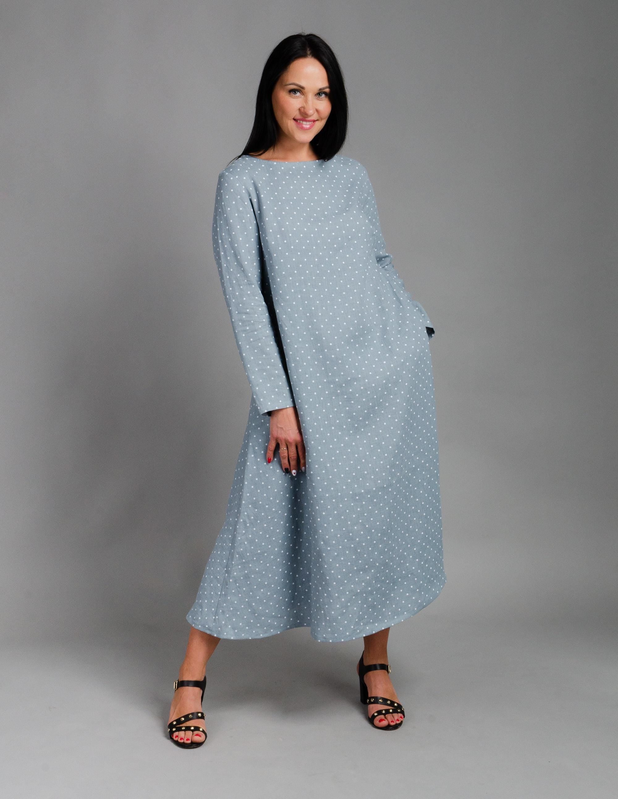 SARAH linen dress | Electric dots