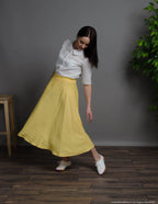 AMANDA  Linen skirt | Yellow