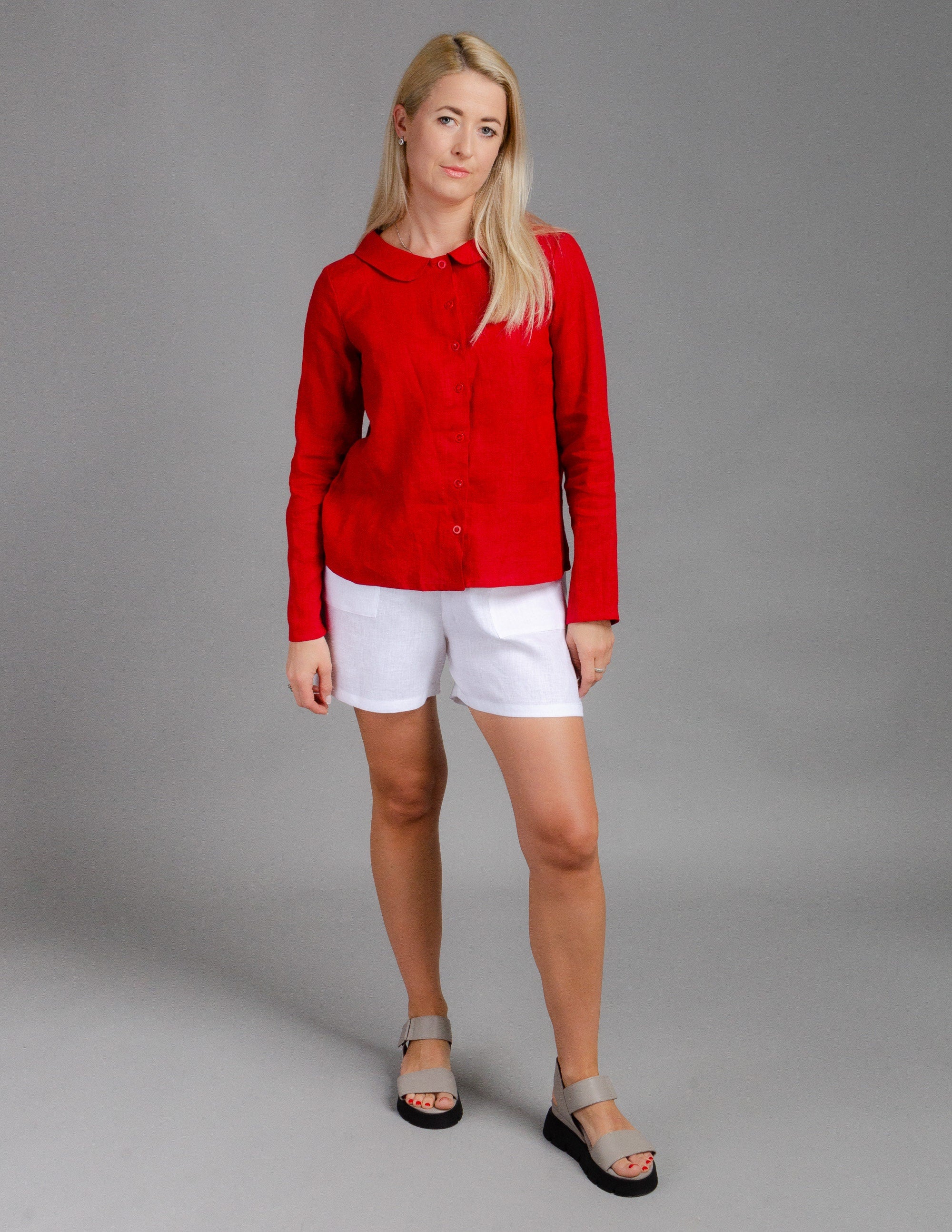 CHLOE Linen shirt | Brigt red