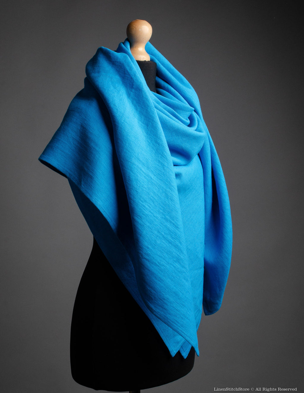 Linen shawl | Caribbean blue