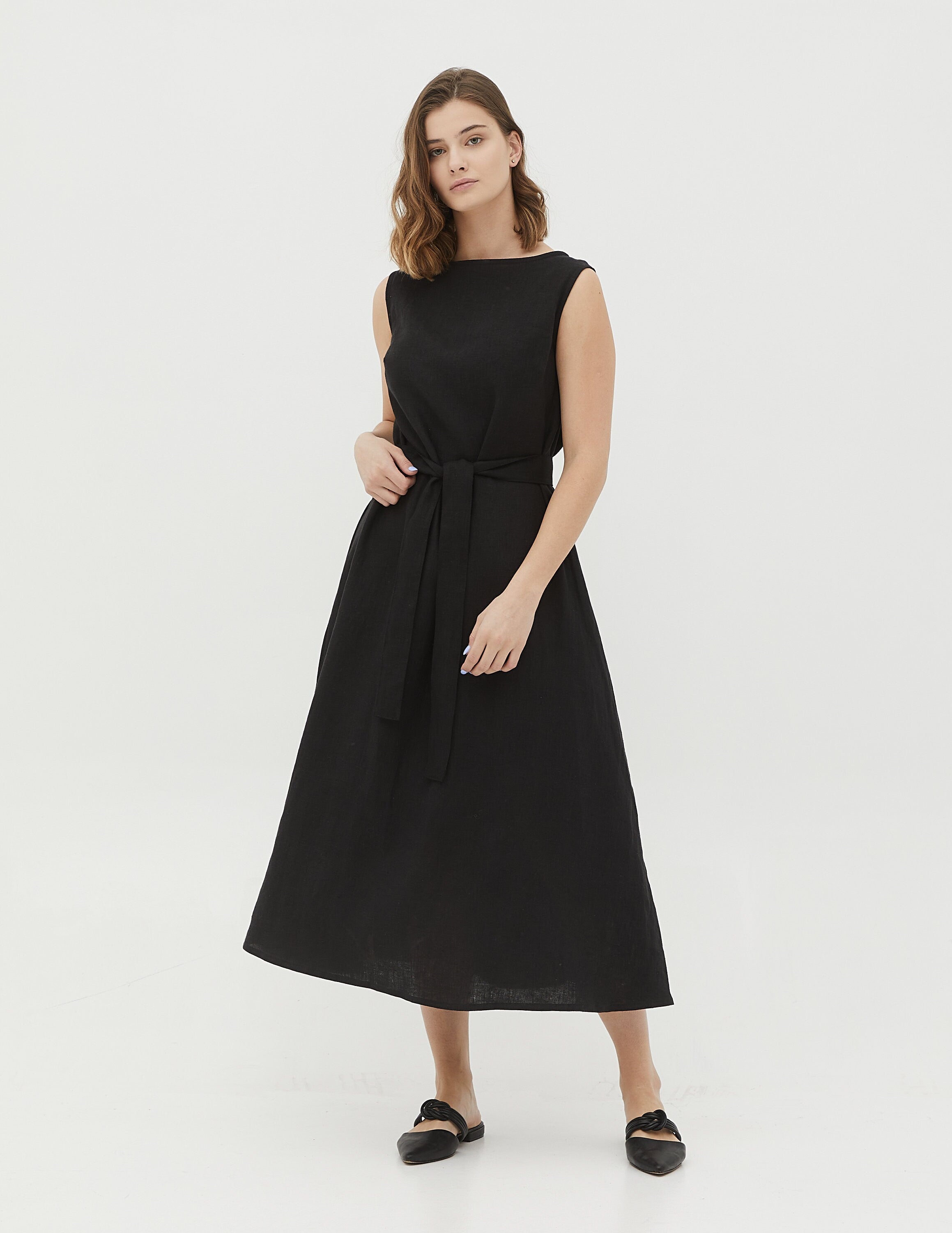 REBECA Linen dress | Black