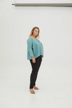 LUCIA oversized linen top | Electric blue