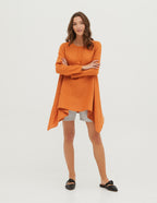 AURORA Asymmetric linen tunic | Terracotta