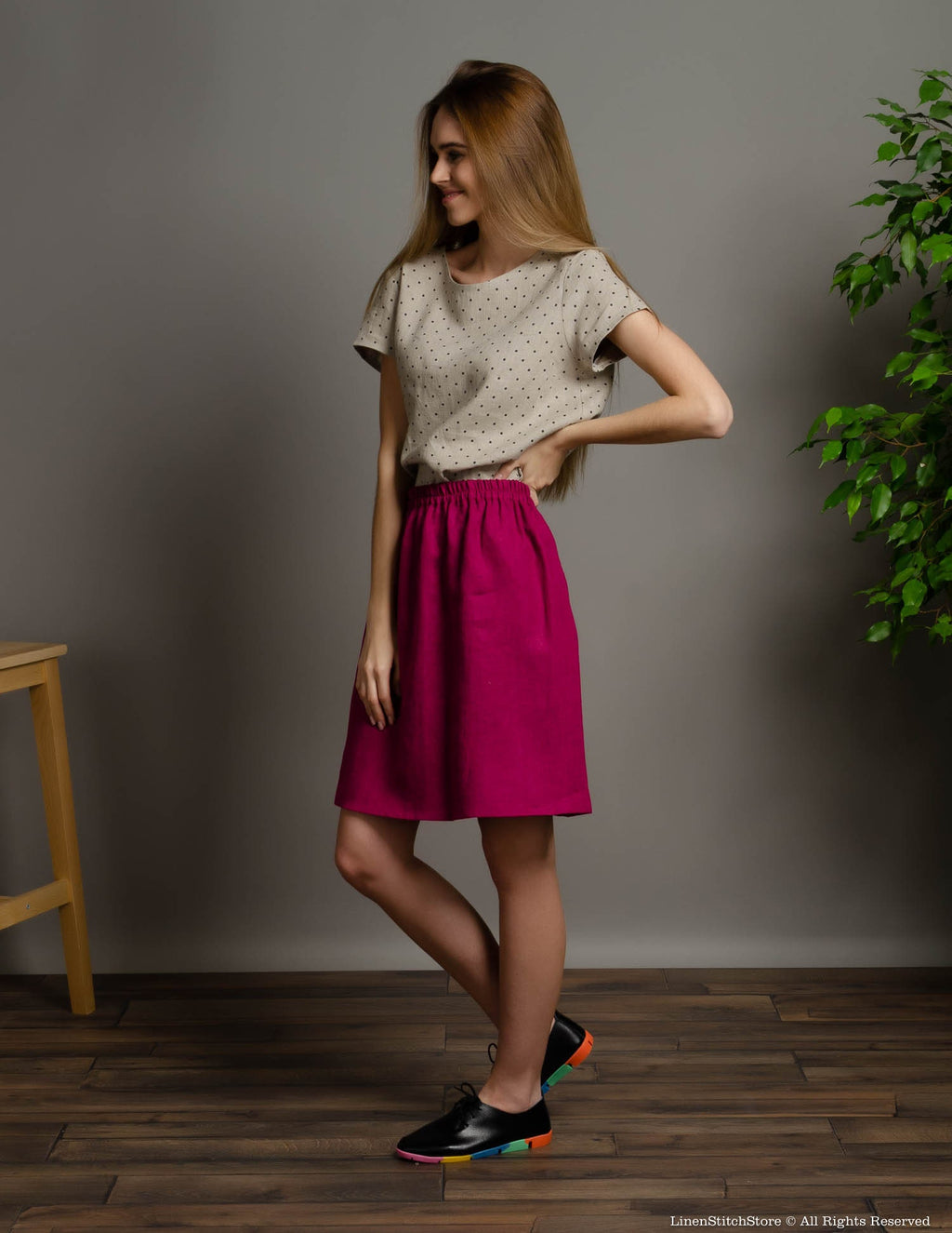 LILIA Linen skirt | Rose