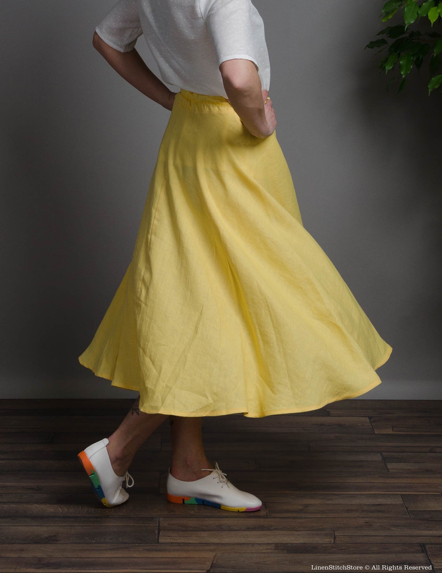 AMANDA Linen skirt | Yellow – Linen Stitch Store