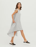 FLORA Linen dress |Light grey