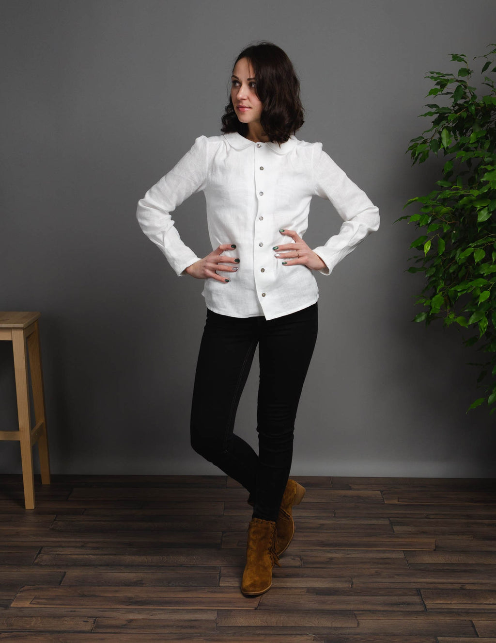 LETICIA Linen blouse | Ivory white