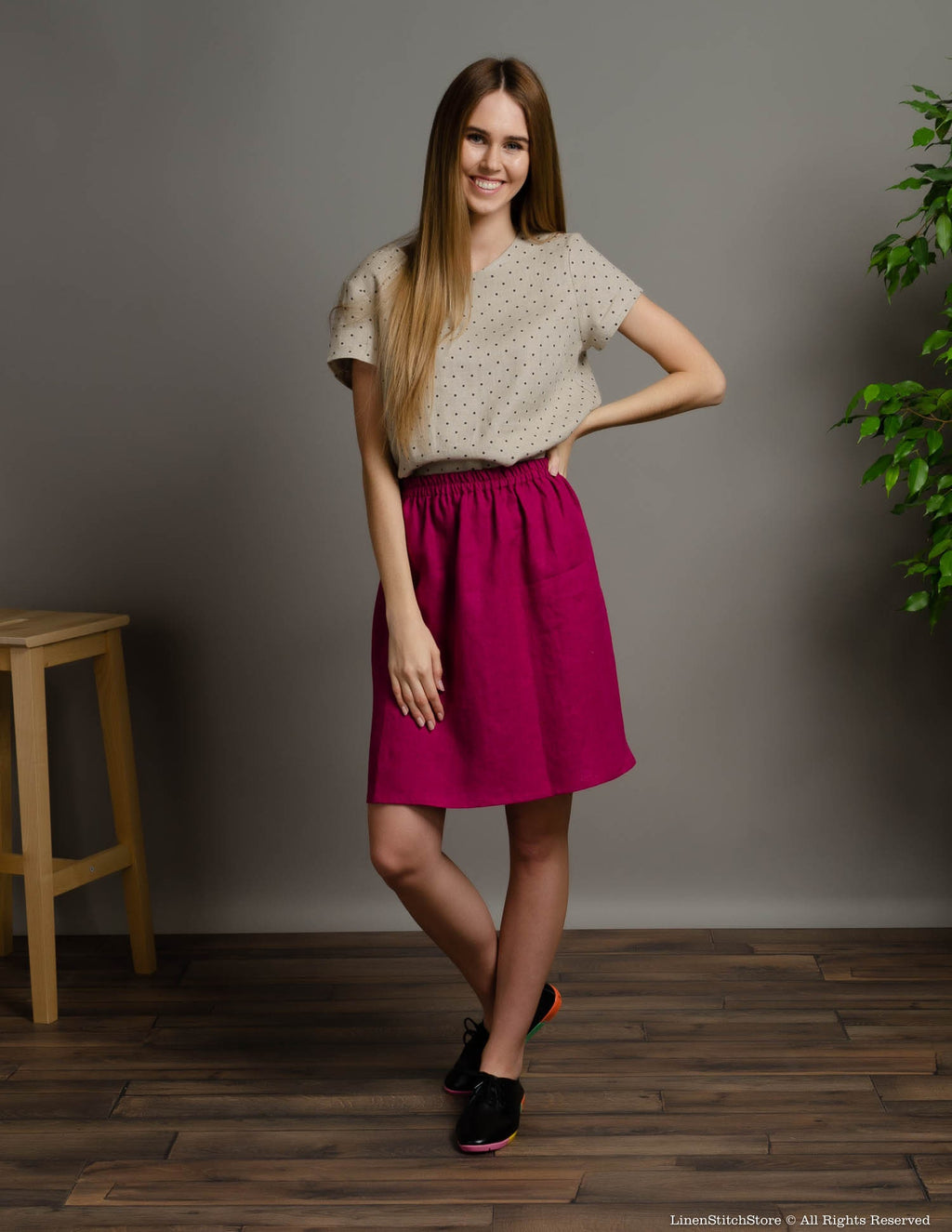 LILIA Linen skirt | Rose
