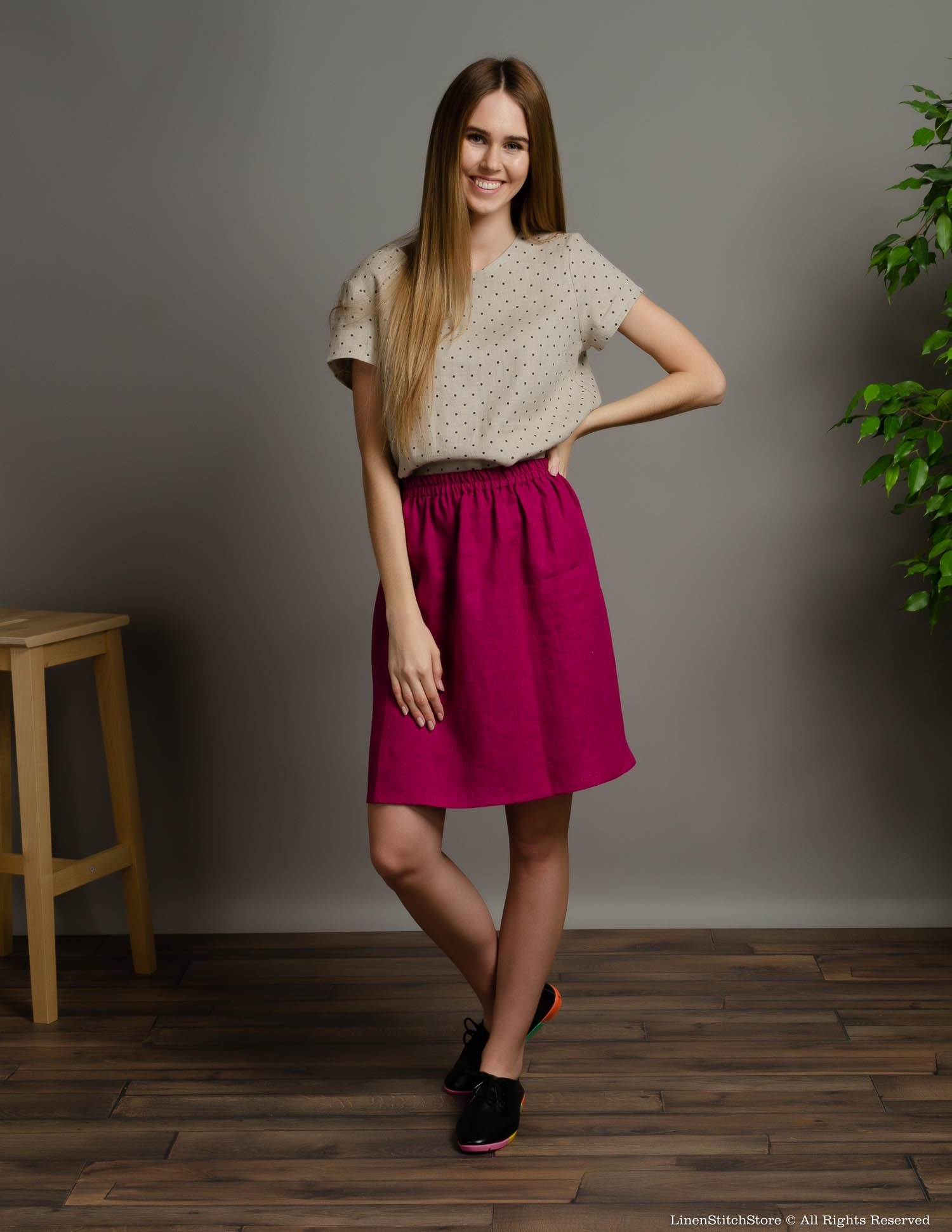 LILIA Linen skirt | Rose
