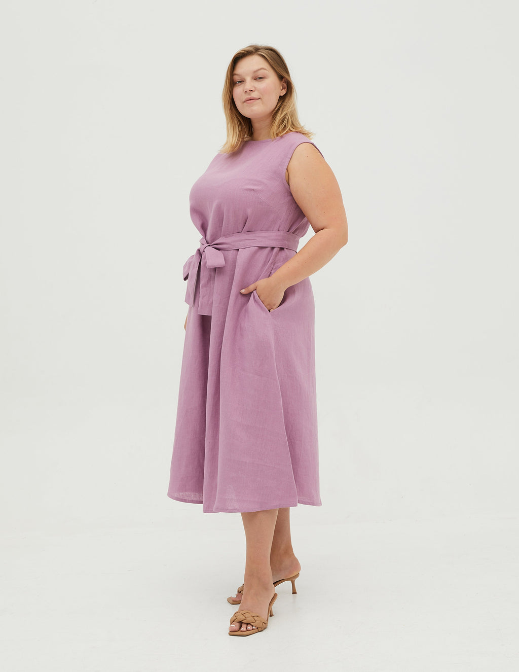 REBECA Linen dress | Light purple