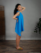 LAURA Linen tunic | Caribbean blue